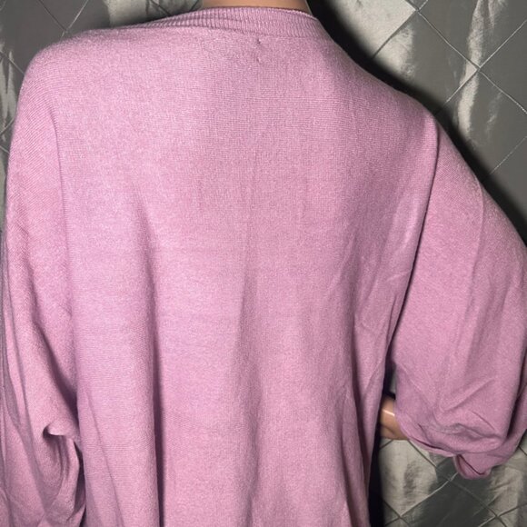 SOHO New York & Co Jean XL Pink Soft Crew Neck 3/4 Sleeve‎ Relax Fit Sweater - Picture 4 of 7